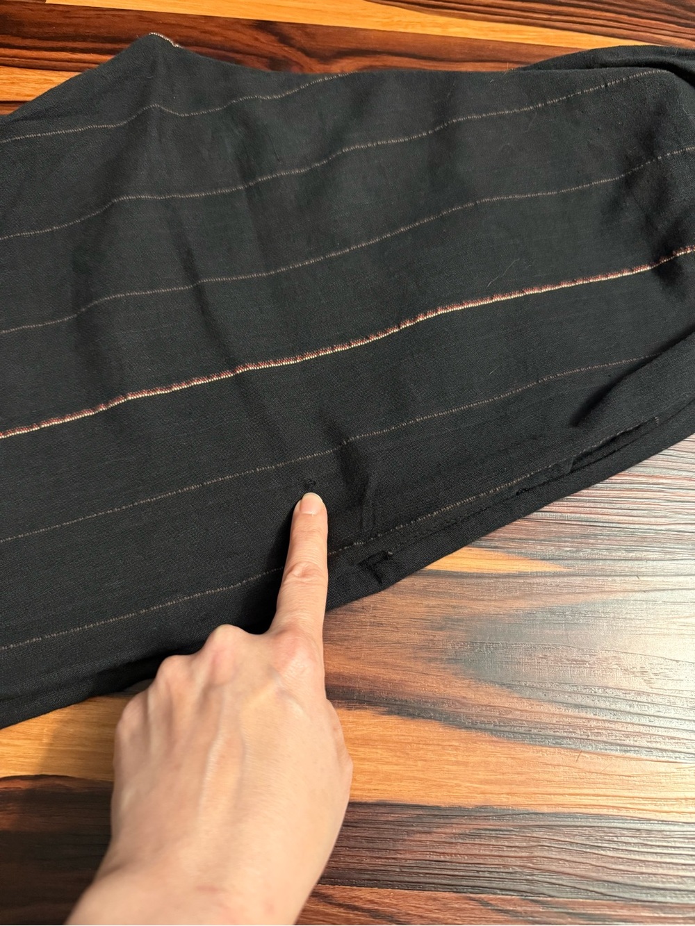 Black Pinstripe Wide-Leg Pants & Cropped Top Set - Women's - Picture 3 of 3